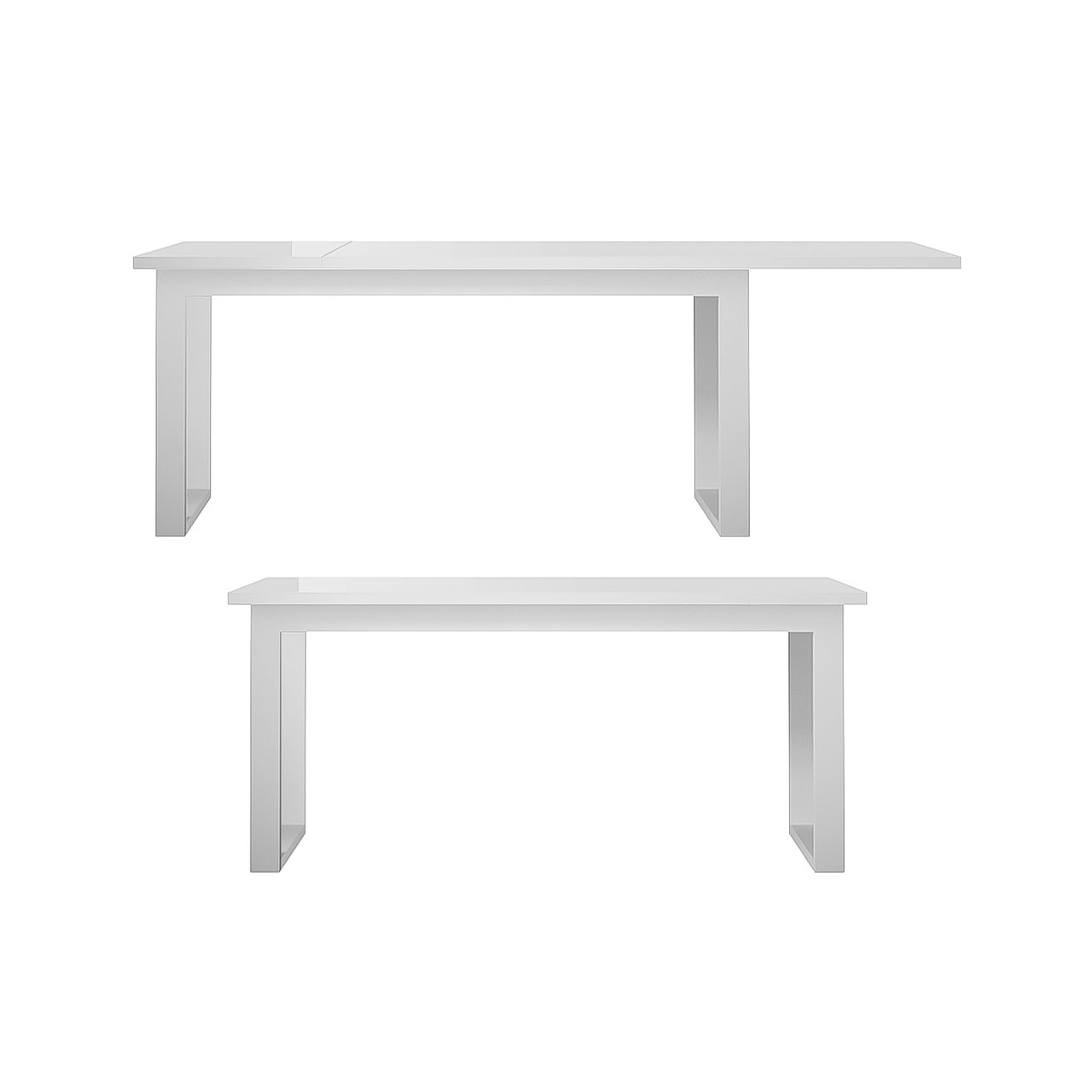 Stół rozkładany HELIO HE92 biały / białe szkło