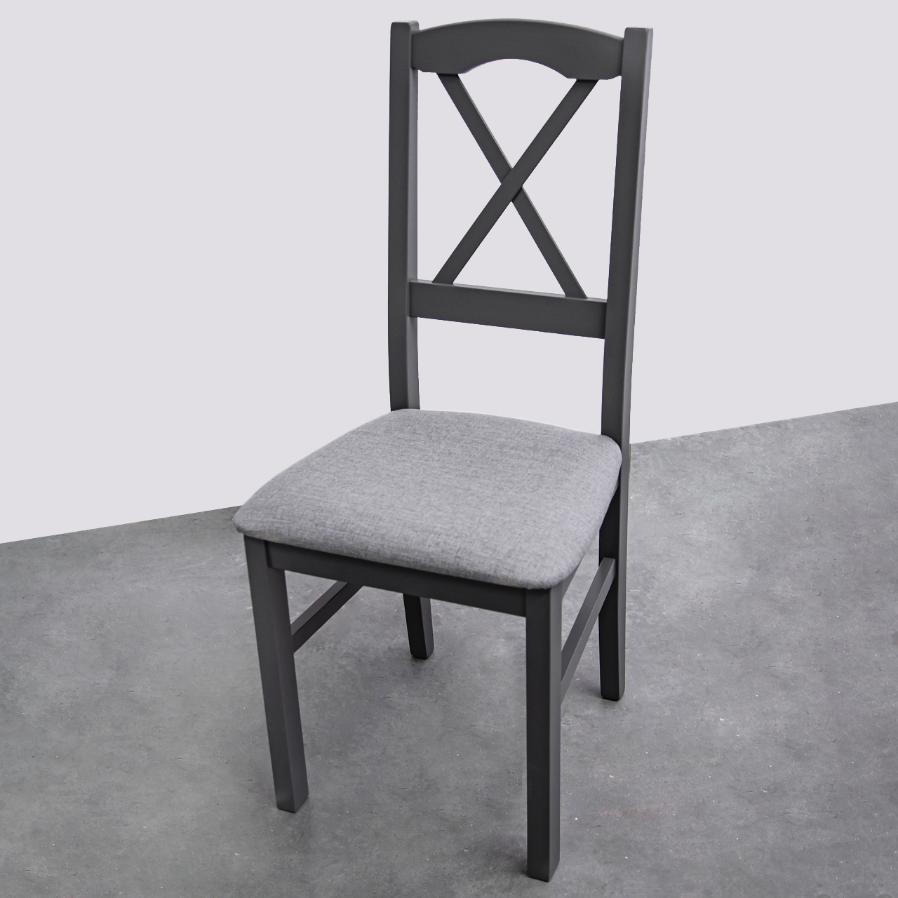 Krzesło do jadalni tapicerowane DK19 grafit (10) WYPRZEDAŻ