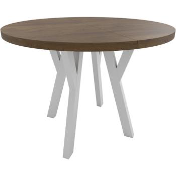 Okrągły stół ENZO 100cm rozkładany do 200cm dąb lefkas i białe nogi