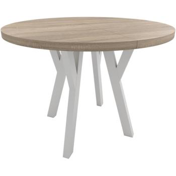 Okrągły stół ENZO 100cm rozkładany do 200cm dąb sonoma i białe nogi