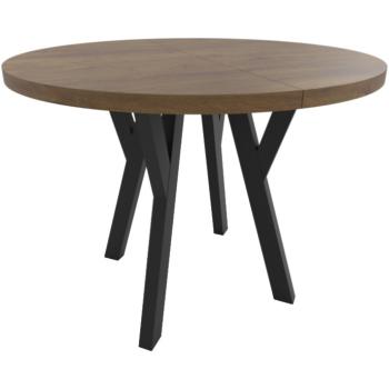 Okrągły stół ENZO 100cm rozkładany do 150cm dąb lefkas i czarne nogi