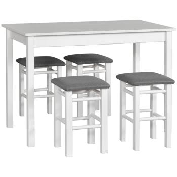 Stół MAX 2 biały laminat + taboret T1 (4szt.) biały / 9B