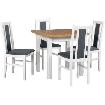 Stół MAX 8 grandson laminat / biały + krzesła BOS 14 (4szt.) biały / 9B 