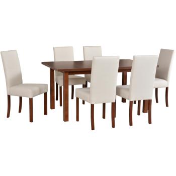 Stół MODENA 2 orzech laminat + krzesła ROMA 2 (6szt.) orzech / 10B