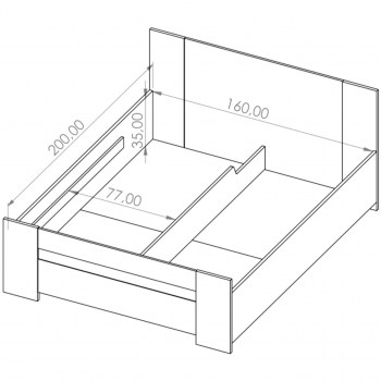 Wymiary:  Łóżko z pojemnikiem 160x200 BONEY BO02