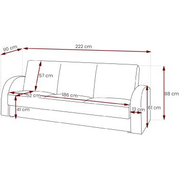 Wymiary: Sofa KWADRAT 2