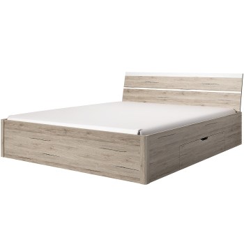Łóżko z szufladami 160x200 DELTA BE51 san remo jasny / biały