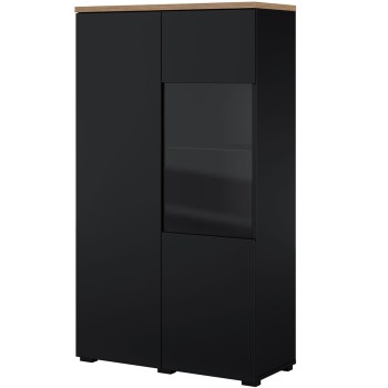 Witryna MUDO 44 czarny / dąb mauvella