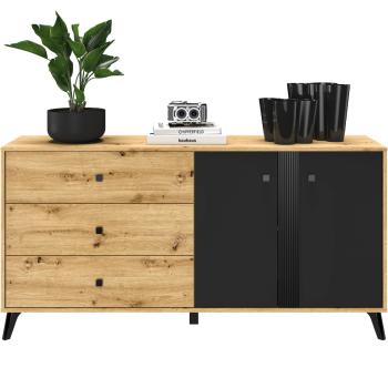 Komoda BETH 04 dąb artisan / czarny