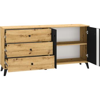 Komoda BETH 04 dąb artisan / czarny