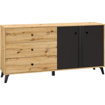 Komoda BETH 04 dąb artisan / czarny