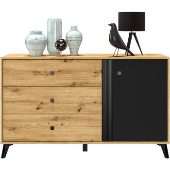 Komoda BETH 05 dąb artisan / czarny