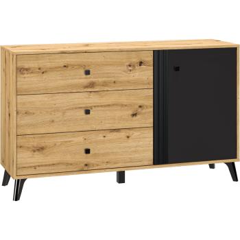 Komoda BETH 05 dąb artisan / czarny